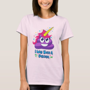 Geborener Unicorn Emoji kacken T-Shirt