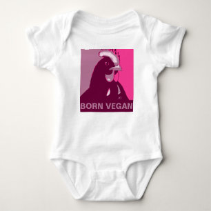 Geborener Veganer Rosa Pop Art Chicken Baby Jumper Strampler