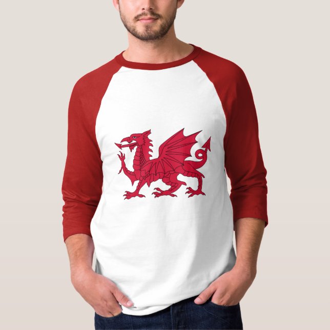 Geborener Waliser-Drache mit Gedicht T-Shirt (Vorderseite)