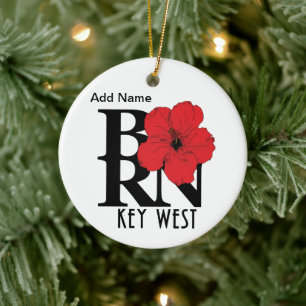 GEBORENER West Florida Hibiskus Keramik Ornament