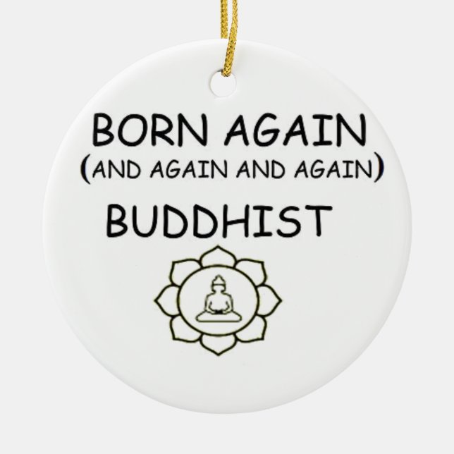 Geborener wieder Buddhist Keramikornament (Vorne)