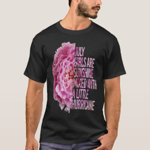Geborener Zitat zur Peony Blume im Juli T-Shirt