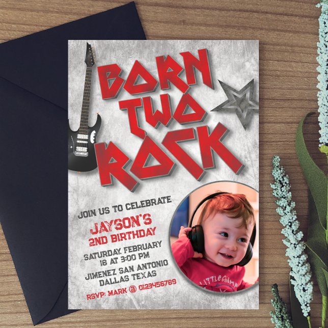 Geborener Zwei-Rock-Bild Einladung (Von Creator hochgeladen)