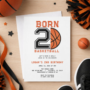 Geborenes 2-Ball-Basketball 2. Party zum Geburtsta Einladung