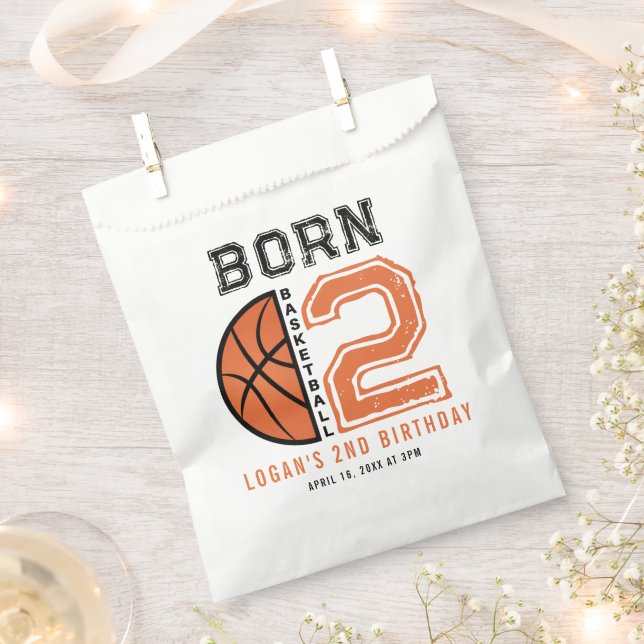 Geborenes 2-Ball-Basketball 2. Party zum Geburtsta Geschenktütchen (Ausgeschnitten)