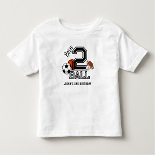 Geborenes 2 Ball Sports Theme Boy's 2. Geburtstag Kleinkind T-shirt
