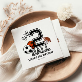 Geborenes 2 Ball Sports Theme Boy's 2. Geburtstag Serviette