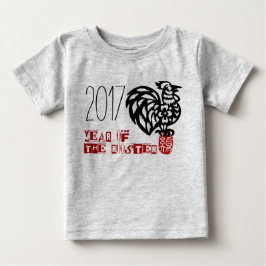 Geborenes Baby im Rooster-Jahr-grafischen Baby-Bod T-shirt