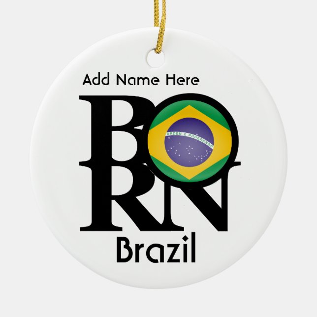 GEBORENES Brasilien Keramik Ornament (Vorne)
