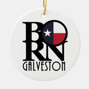 GEBORENES Galveston Texas Keramik Ornament