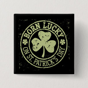Geborenes Glück am St. Patrick's Day Button
