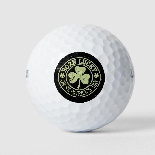 Geborenes Glück am St. Patrick's Day Golfball (Vorderseite)