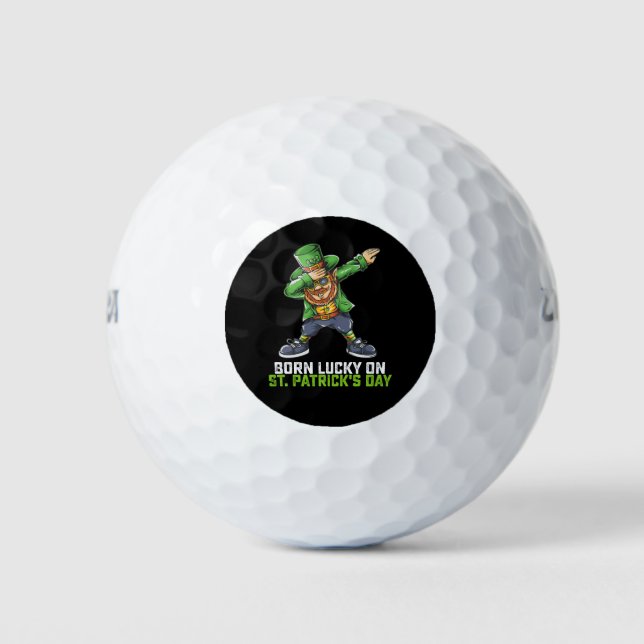 Geborenes Glück am St. Patrick's Day zum Geburtsta Golfball (Vorderseite)