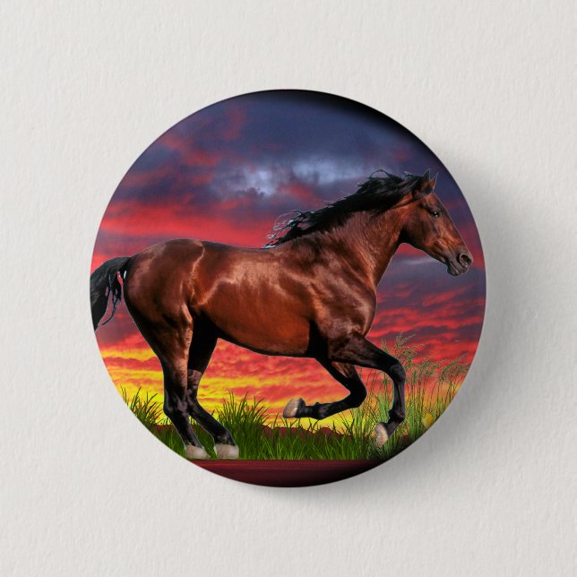 Geborenes Gratis-Pferd Button (Vorderseite)