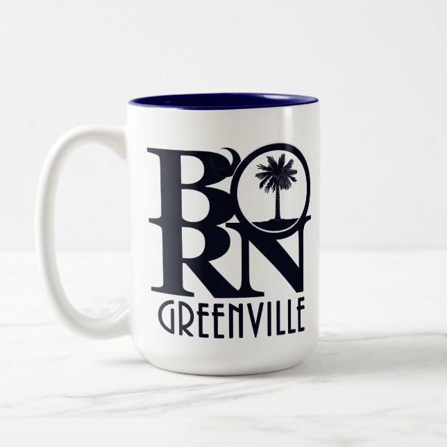 GEBORENES Greenville Sc 15oz Zweifarbige Tasse (Links)