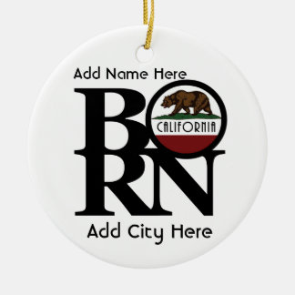GEBORENES kalifornisches Personalisiertes Ornament