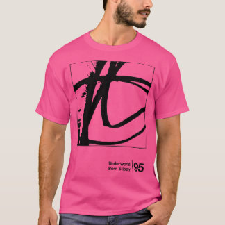 Geborenes Minimalistisches schlankes Grafikdesign T-Shirt