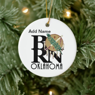 GEBORENES Oklahoma individuell anpassbar Keramik Ornament