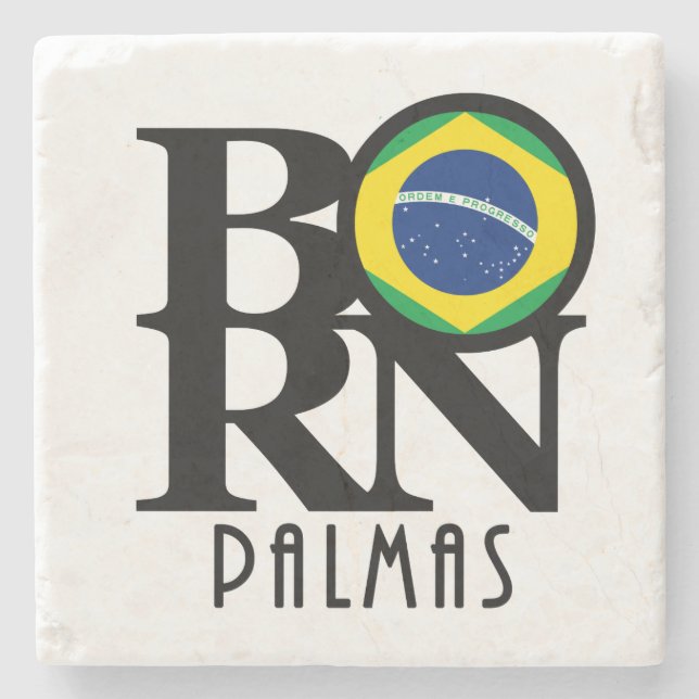 GEBORENES Palmas Brasilien Steinuntersetzer (Vorderseite)