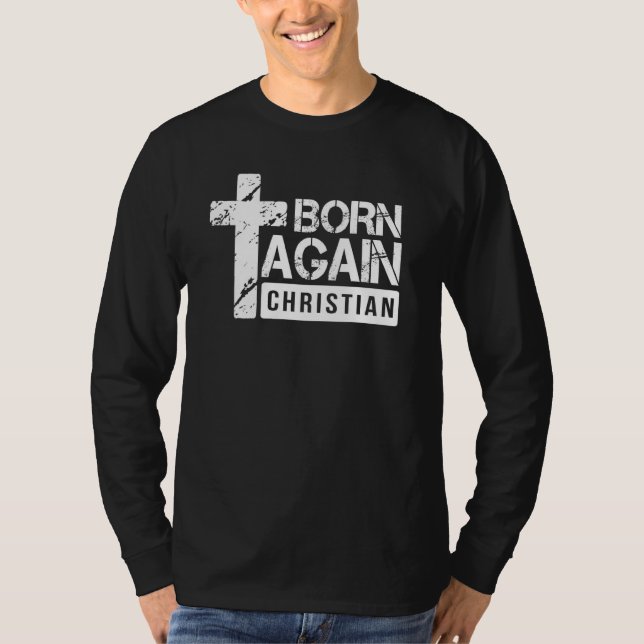 Geborenes und Christliches Glaubensgrundkreuz T-Shirt (Vorderseite)