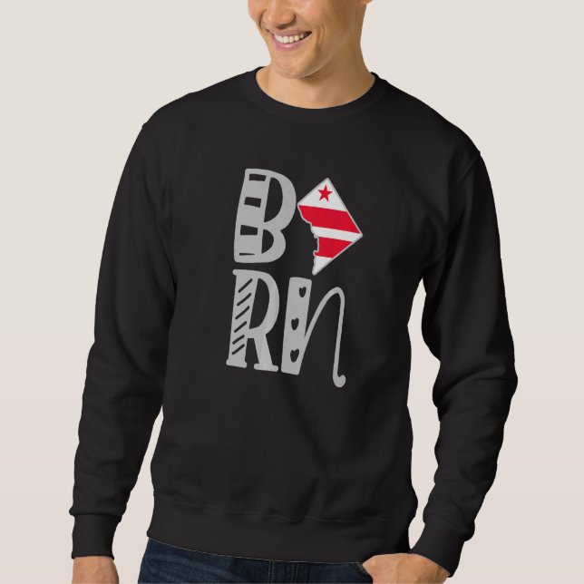Geborenes Washington DC in Blockbriefen Sweatshirt (Vorderseite)