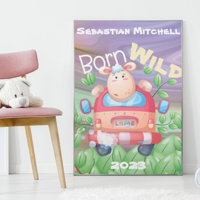 Geborenes Wild Kids Room Poster mit Name & Year (Von Creator hochgeladen)