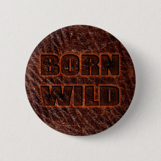 Geborenes wildes echtes Leder Button