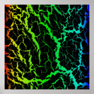 Geborstene Weltraumlava - Regenbogen RYGCB Poster