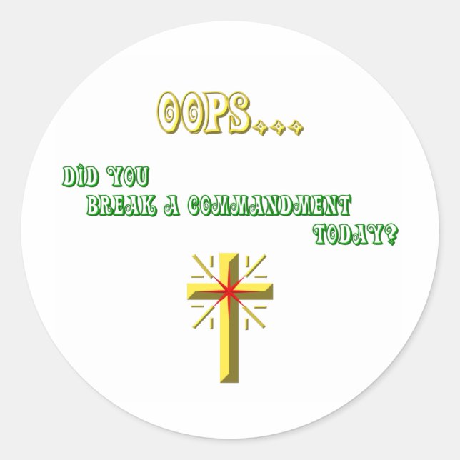 Gebot-Christliche Runder Aufkleber (Vorderseite)