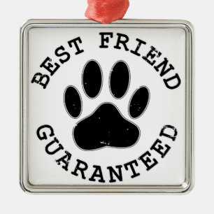 Geboten Hund Paw Bester Freund garantiert Silbernes Ornament
