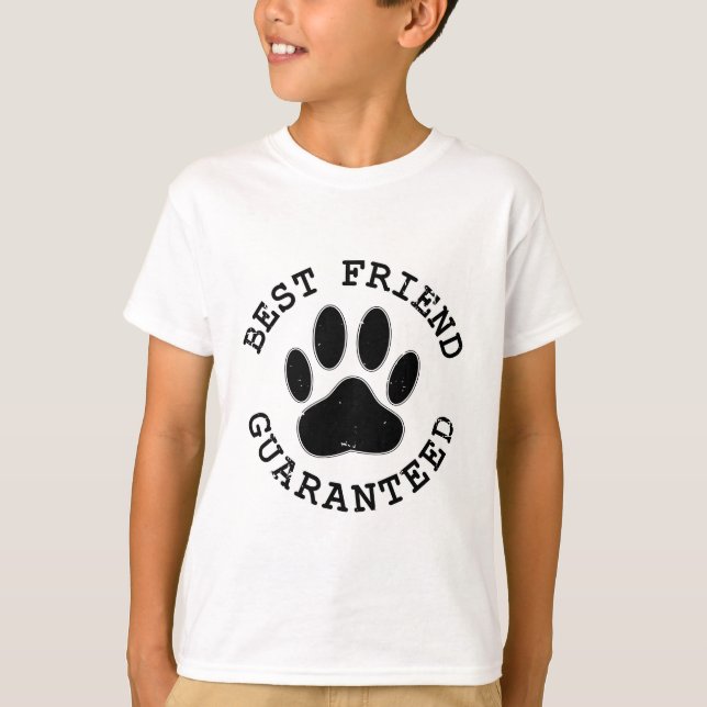Geboten Hund Paw Bester Freund garantiert T-Shirt (Vorderseite)