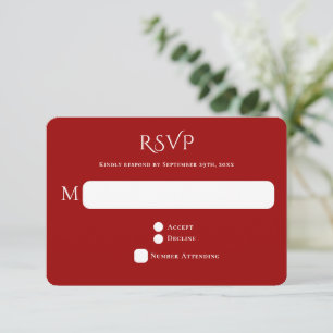 Gebotene Rottypografie-Hochzeit RSVP Karte