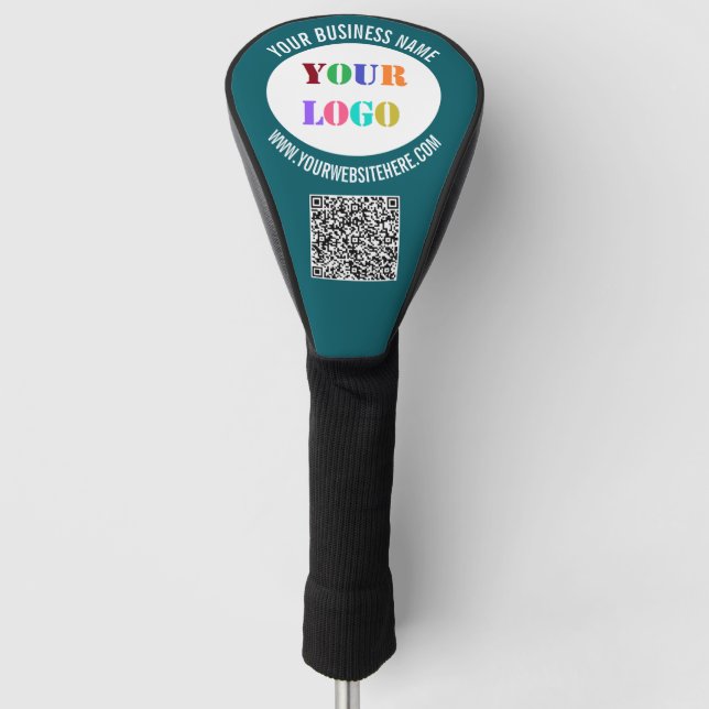 Gebrandeter Logo-Text und QR-Code-Golfkopfabdeckun Golf Headcover (Vorderseite)