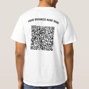 Gebrandeter QR-Code-Text Geschäft T-Shirt Beispiel