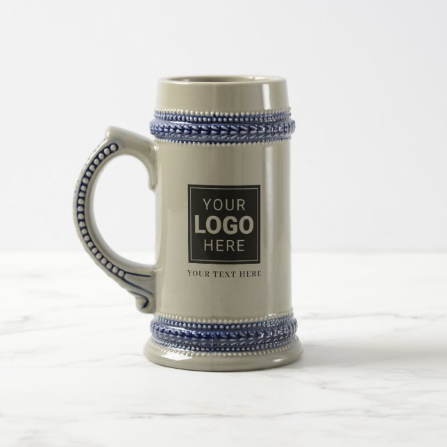 Gebrandeter Stein mit Ihrem Logo Bierglas (Links)