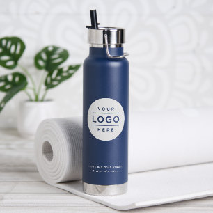Gebrandetes Navy Weiß Kreis Logo Trinkflasche