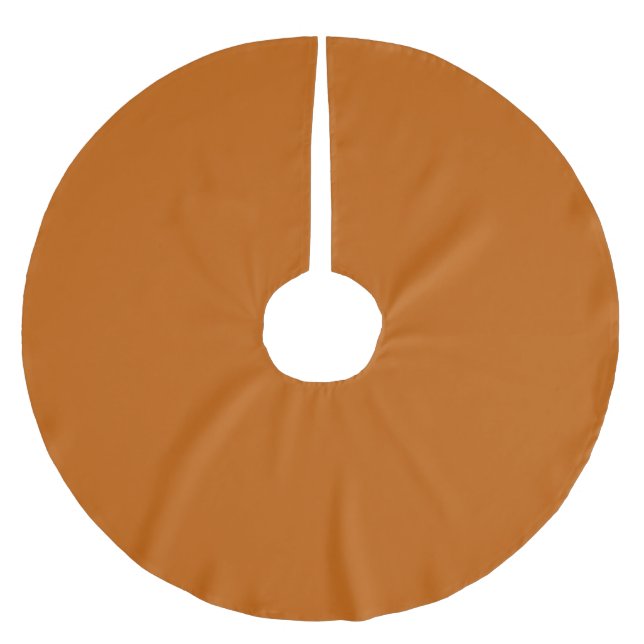 Gebrannte Orange Polyester Weihnachtsbaumdecke (Vorderseite)