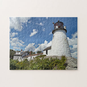 Gebrannter Insel-Leuchtturm, Maine-Puzzlespiel Puzzle