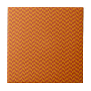 Gebrannter orange Zickzack Zickzack Stripes Muster Fliese
