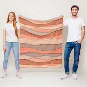 Gebrannter Sienna-Marmor mit goldenen Aderakzenten Fleecedecke