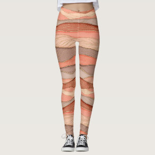 Gebrannter Sienna-Marmor mit goldenen Aderakzenten Leggings