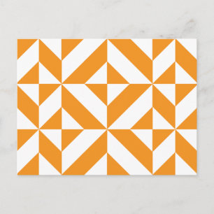 Gebranntes orange geometrisches Deko-Würfel-Muster Postkarte