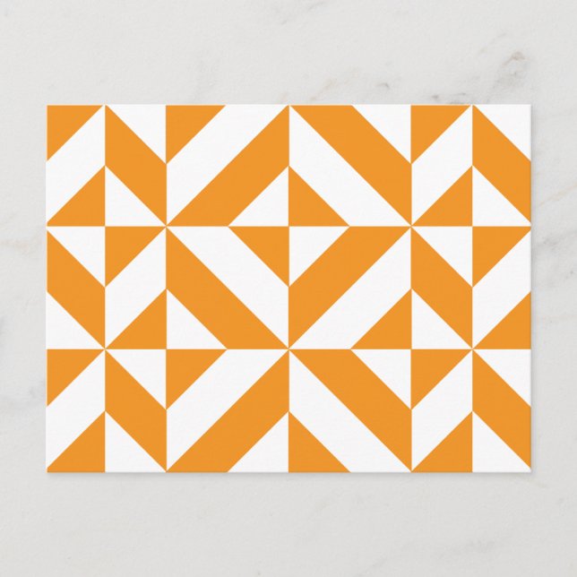 Gebranntes orange geometrisches Deko-Würfel-Muster Postkarte (Vorderseite)