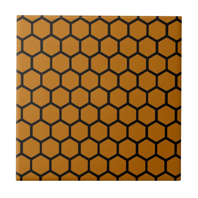 Gebranntes orange Hexagon 4 Fliese (Vorderseite)