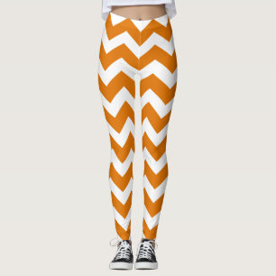 Gebranntes orange Zickzack Muster Leggings