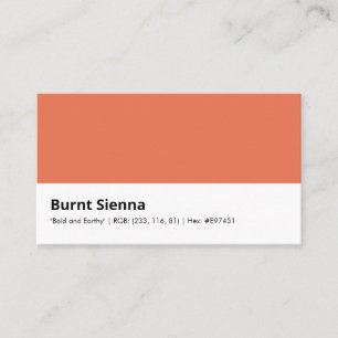Gebranntes Sienna   "Kühn und Erdig"  Visitenkarte