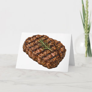 Gebratene Ribeye-Steak-BBQ-Fleisch-Illustration Karte