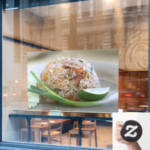 Gebratener Reis Thai-Essen Thailändische Küche Ess Fensteraufkleber