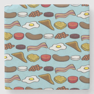 Gebratenes Frühstück Steinuntersetzer