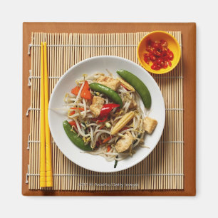 Gebratenes Gemüse des Chinesen Stir mit Paprikas Magnet